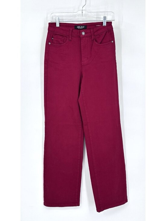 Judy Blue Heart Shaped High Rise Red Straight Leg jeans 3 26 garment dyed denim - Picture 3 of 10
